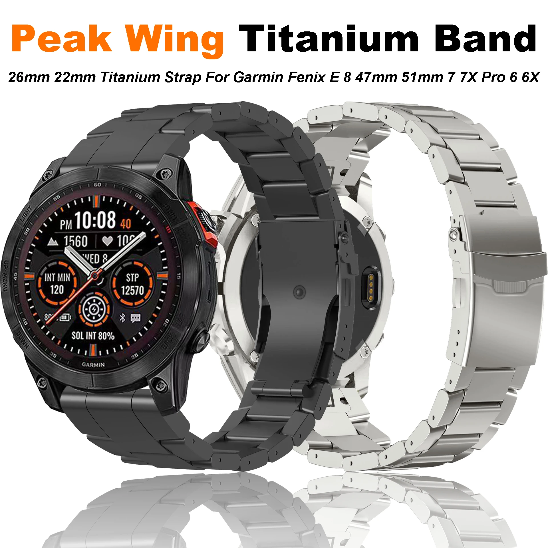 

Титановый ремешок QuickFit 26 мм 22 мм для Garmin Fenix E 8 47 мм 51 мм 7 7X Pro 6 6X 5X Plus/Epix Pro/MARQ/TACTIX ремешок для часов