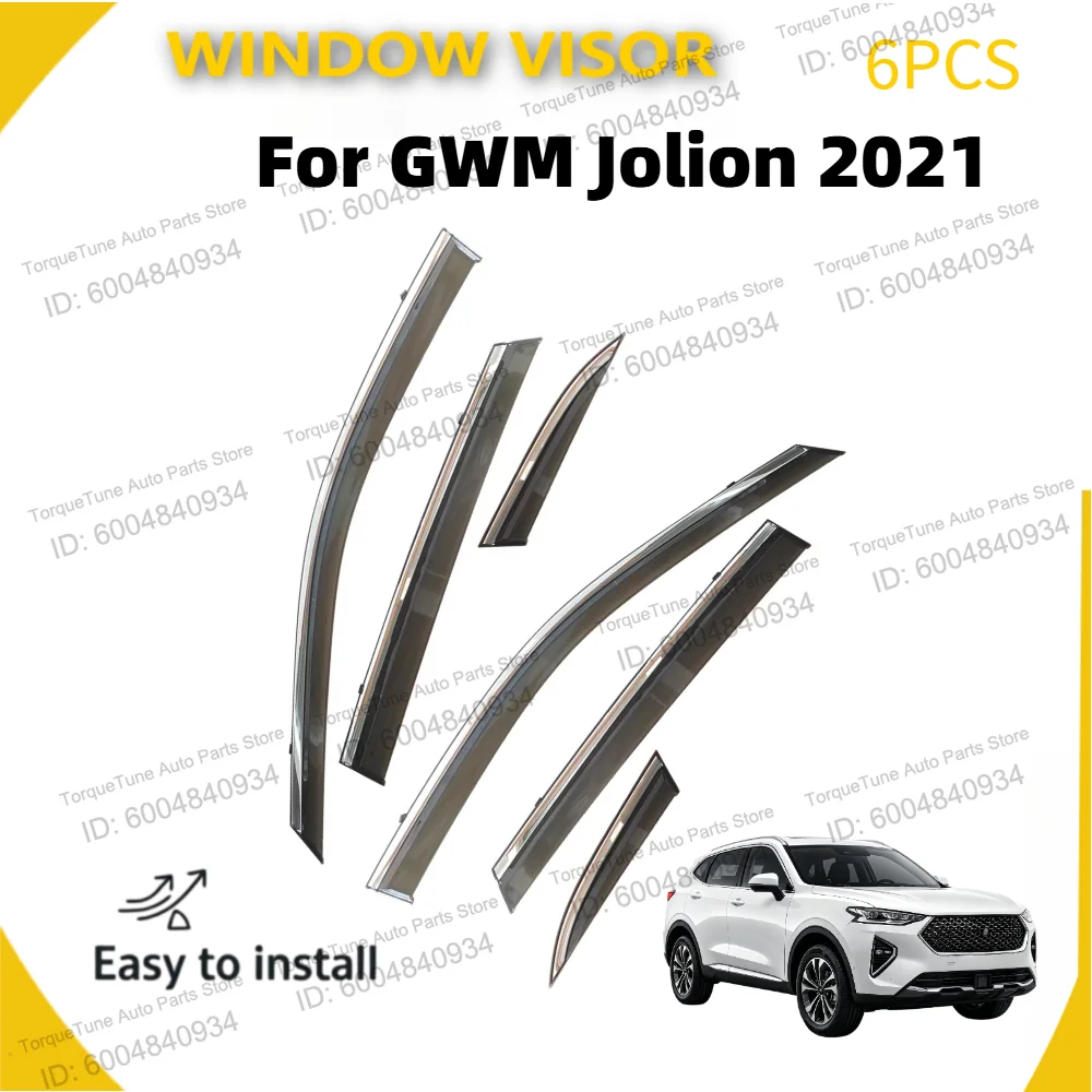 Durable In-Channel Car Wind Deflectors for GWM Jolion 2021 - OEM High-Quality PC Injection Deflector, Side Window Visor Set