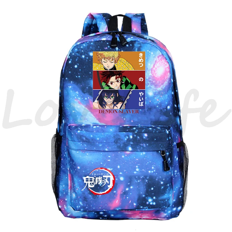 Mochila Demon Slayer: Kimetsu no Yaiba Zaino Borse da scuola Giappone Manga Zaino Ragazze Ragazzi Cartoon Bookbag Viaggio Sport Daypack