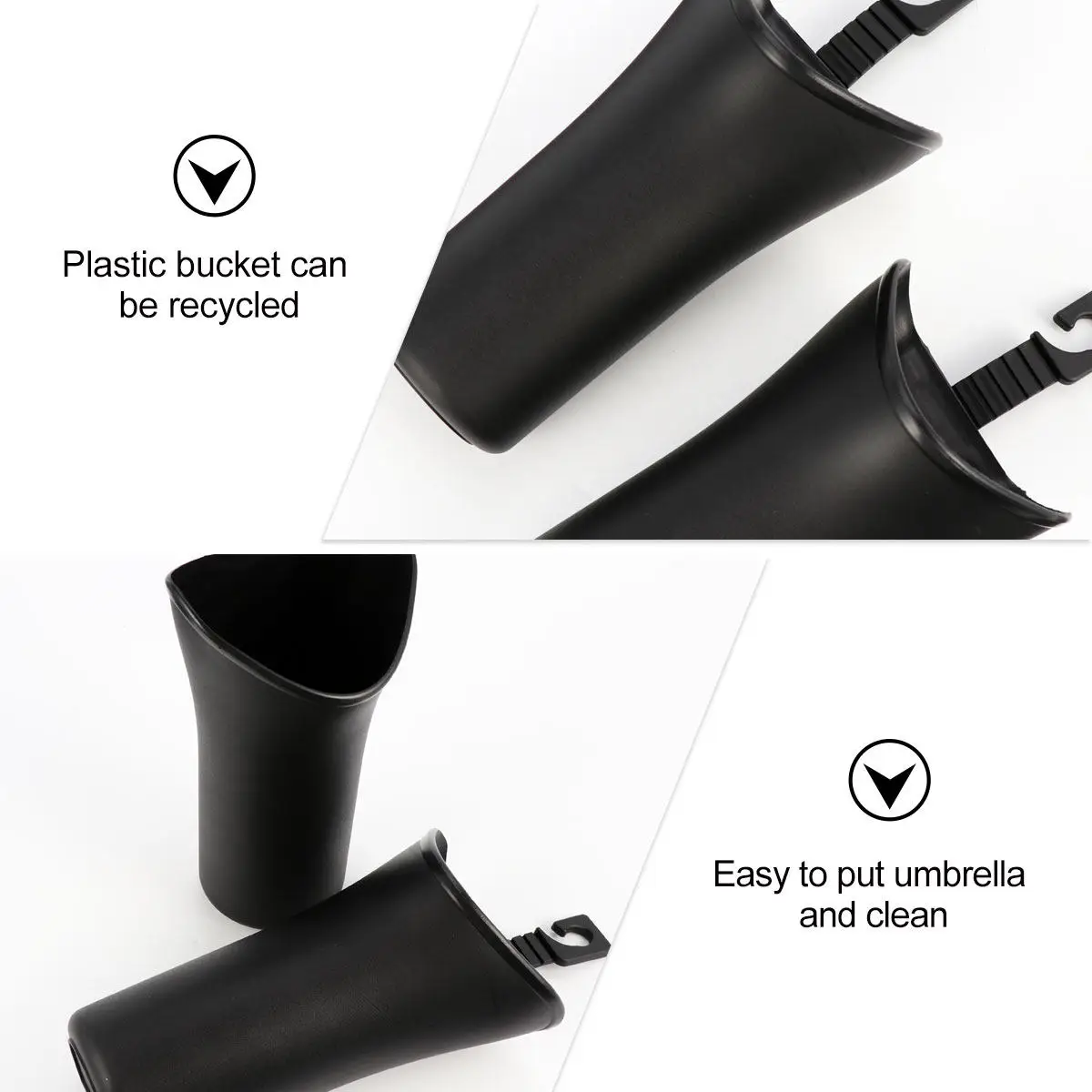 2Pcs Car Umbrella Storage Bucket High Quality ABS Mini Trash Bin Multifunctional Car Seat Back Organizer Umbrella Stand - view 5