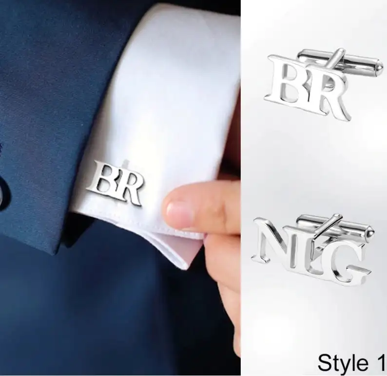 Gemelos personalizados con letras iniciales para hombre, botón de camisa, joyería de acero inoxidable, regalo de recuerdo de invitados de boda