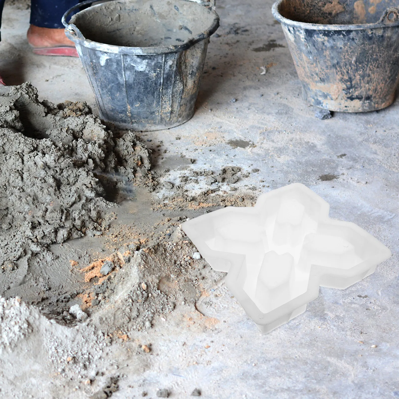 Concrete Stepping Stone Mold Reusable Plastic Pavement Mold for Yard Garden Pathway DIY Paving 30x30x6cm Natural Stone Look