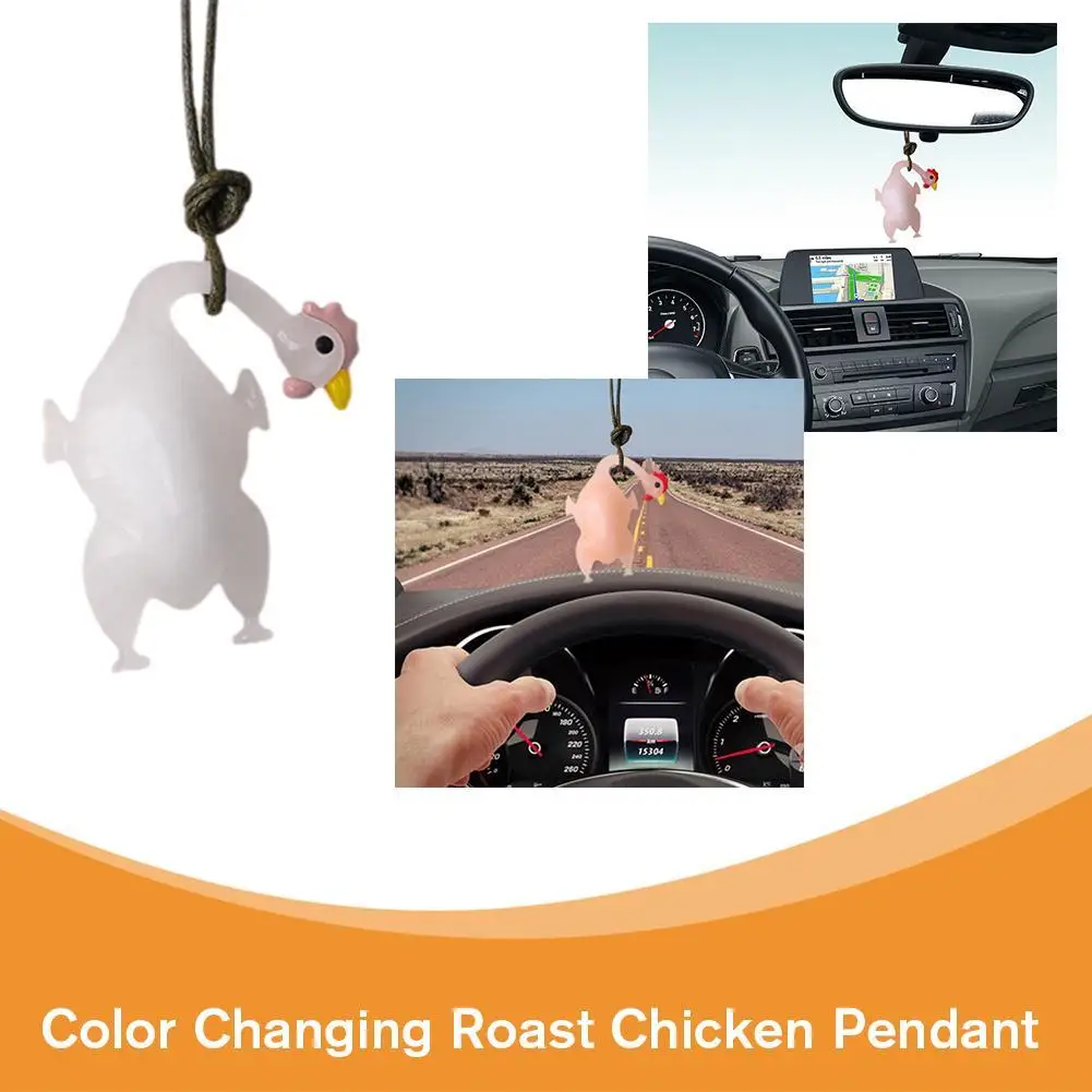 Funny Goose Keychain Roast Duck Rope Keyring Backpack Pendant Car Hanging Accessories Ultraviolet Color Change White Key Chain