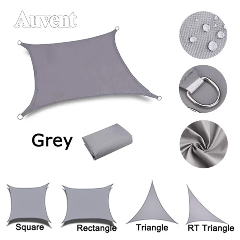 

Gray All Size Waterproof Square Rectangle Shade Sail Garden Terrace Canopy Swim Shade Camp Hiking Yard Awnings