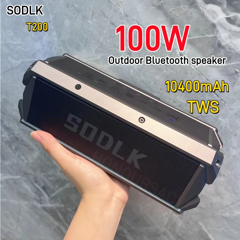 

SODLK Outdoor Speaker 100W Big Power Desktop Sound Portable Wireless Speakers TF Card USB Function Stereo Blue Tooth Speakers