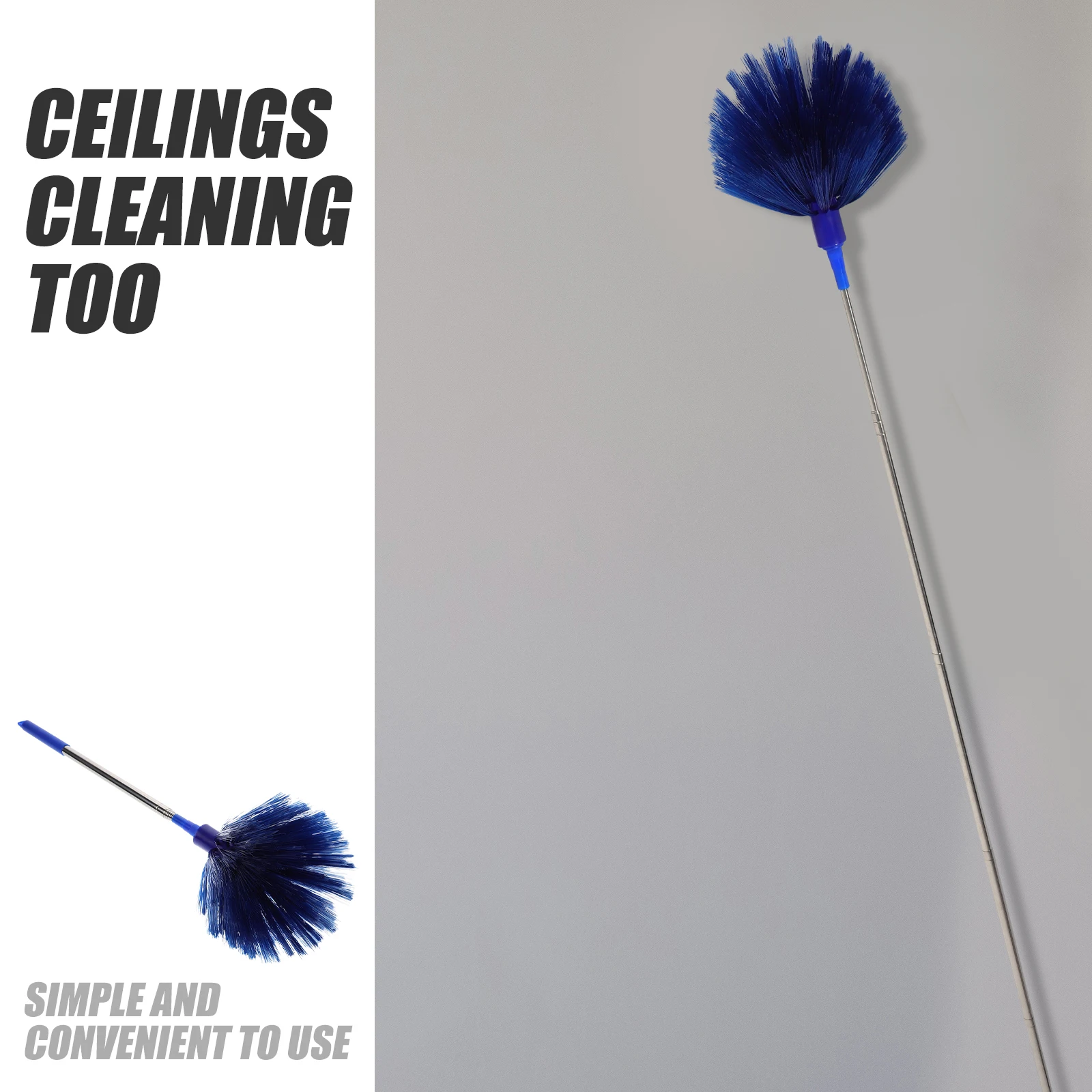 

【123】Extra Long Cobweb Duster Spider Web Cleaning Brush Dust Removal Tool For Home Car niture Ceiling Fan Portable Reusable