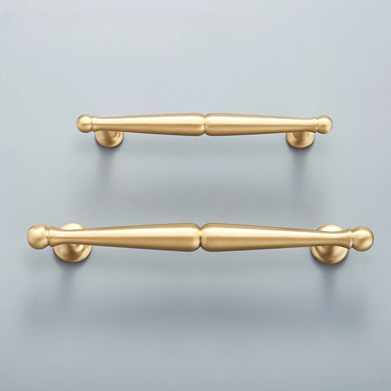 Finn Elegant Line Beauty Solid Brass Pastoral Jane European Drawer Cabinet Door Handle Copper