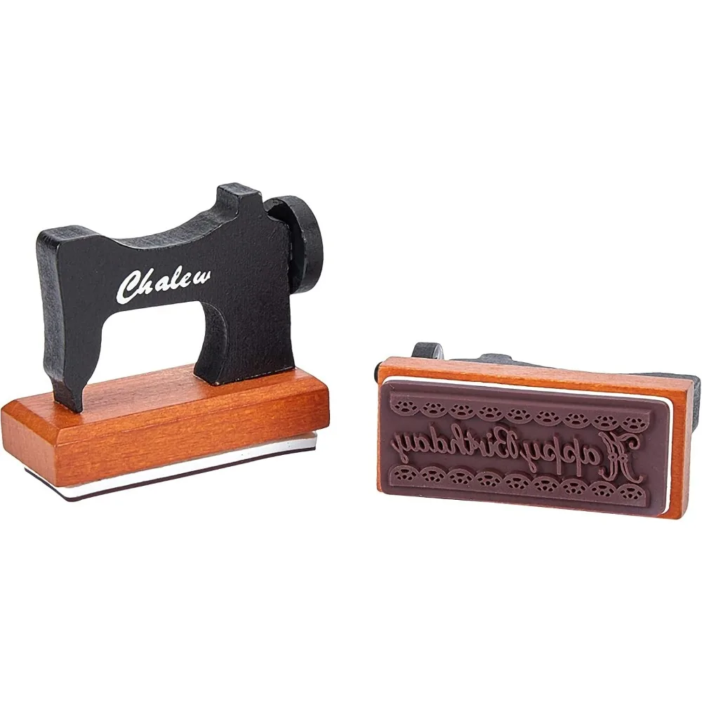 Sello de goma de madera Vintage, serie Happy Birthday, diseño de máquina de coser, sellos de goma montados decorativos para hacer tarjetas