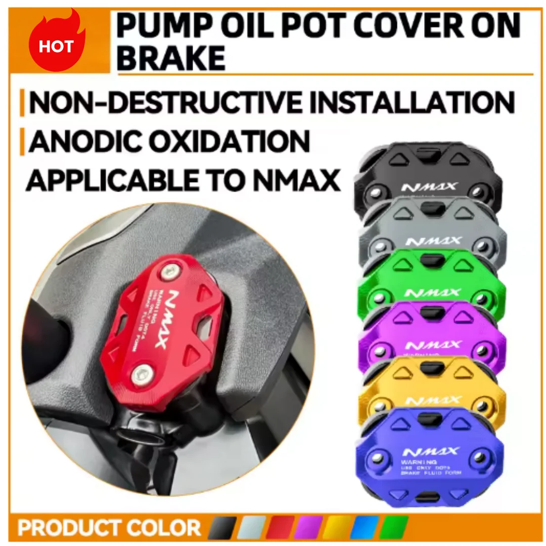 For Yamaha NMAX155 NVX155 AEROX155 CNC Aluminum Brake Oil Reservoir Cap Cover  Motorcycle Brake Fluid Tank Protector Accessories