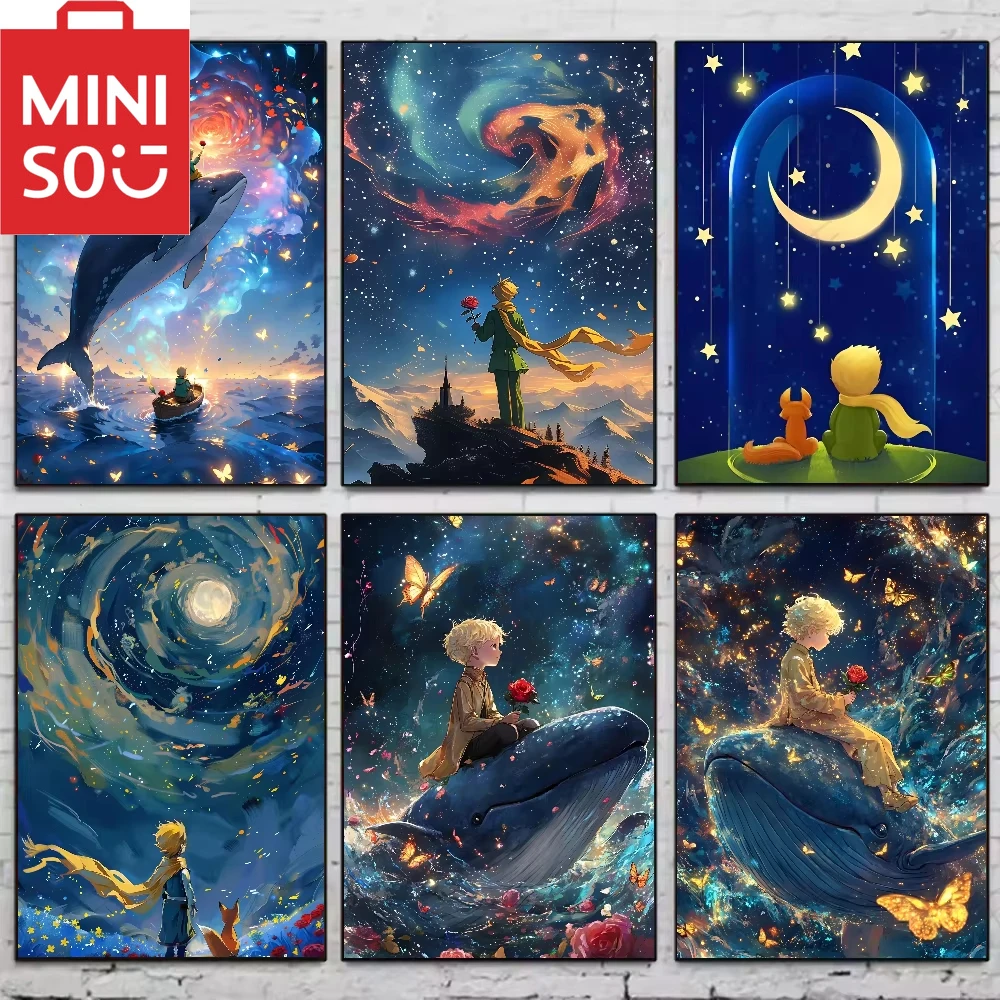 

MINISO картина маслом по номерам маленький принц мультфильм украшение дома живопись стены спальня декор комнаты подарочные рамки
