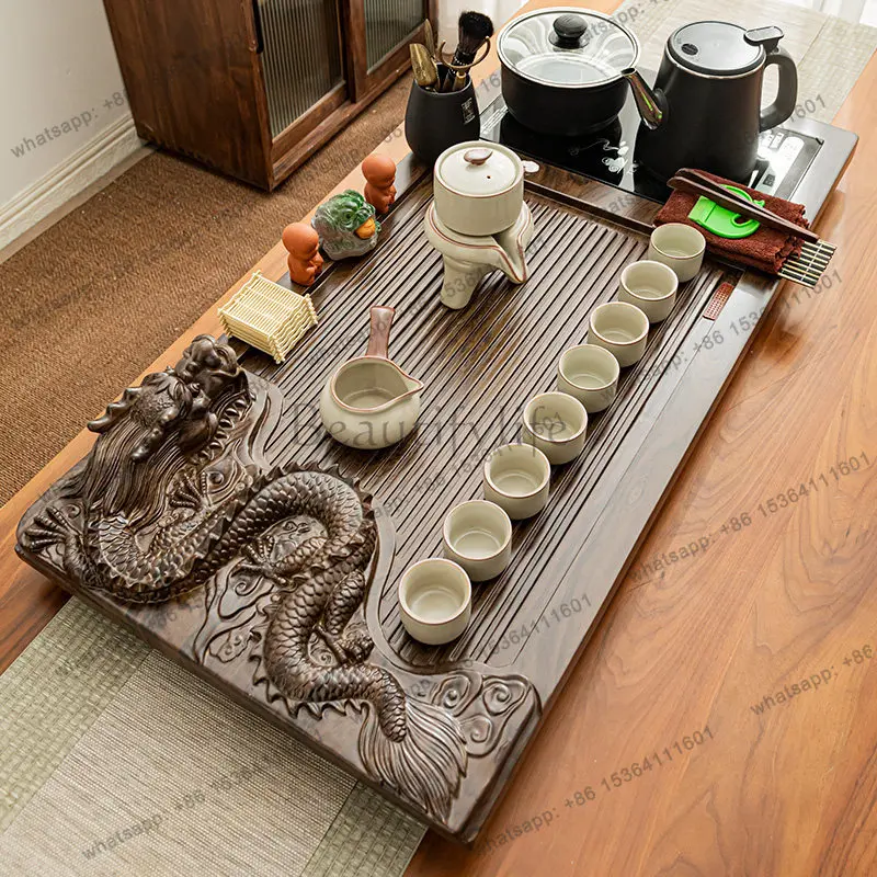 Factory Direct Sales Decorative Luxury Tea Tray Small Rectangle Valet Tableware Storage Smoking Tea Tray Hospitality Drainage Ba