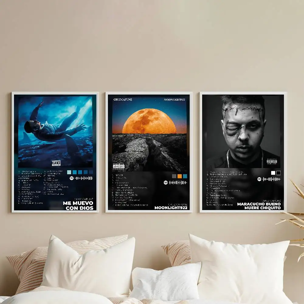 Rapper Cruz Cafune Me Muevo Con Dios Poster Gallery Prints Self Adhesive Home Decor Decoration Wall Decals Living Room Sticker