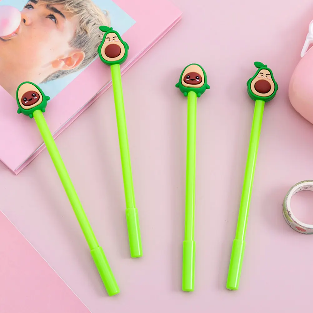 

20pcs Avocado Gel Cartoon Roller Pen For School Student Office Supplies Comfortable Grip Writing Instrument Stationery