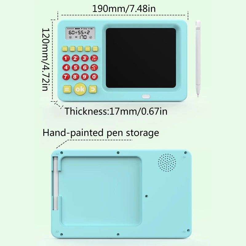 Tablero escritura máquina cálculo del color brillante del instructor mental durable matemáticas