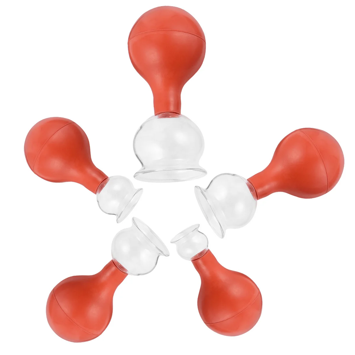 

5 Pcs Suction Cups for Massage Vacuum Can Glass Cupping Set Device Household Therapy