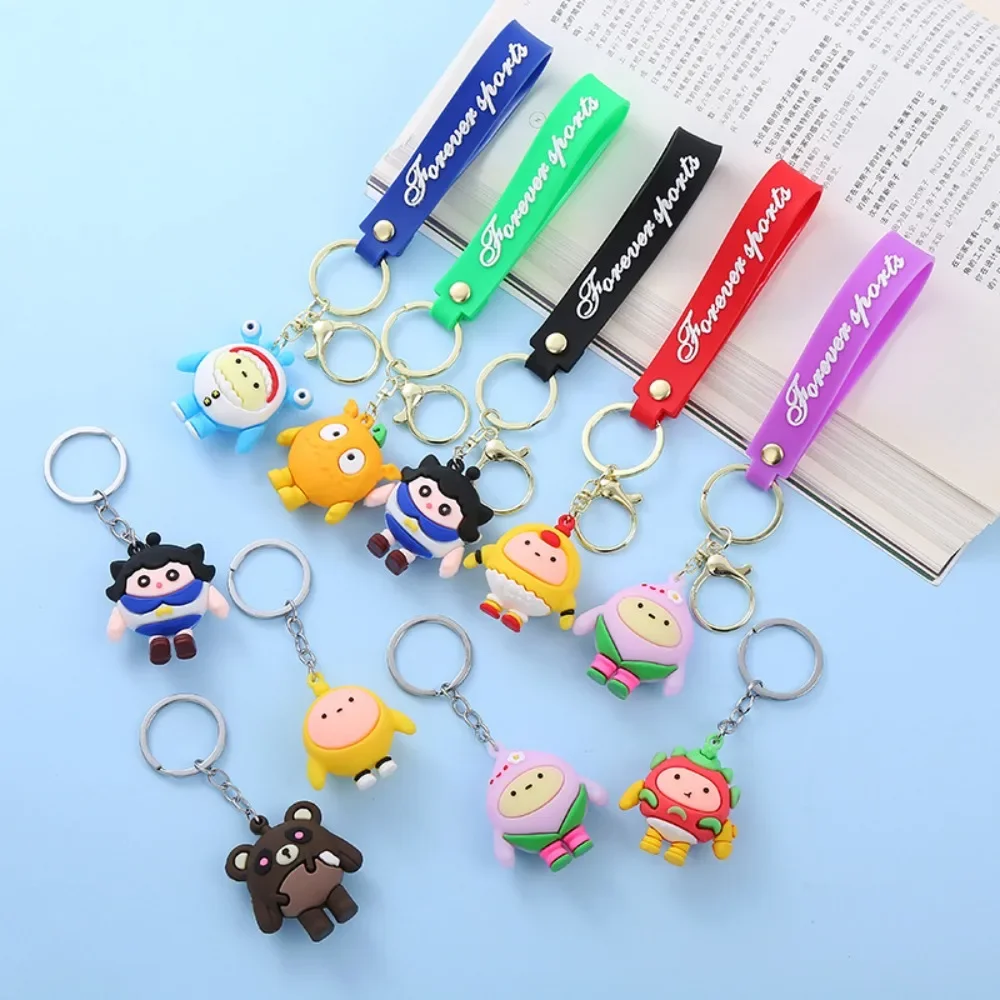 Cartoon Egg Party Keychain, Pequeno pingente para bolsa, Chaveiro Anime