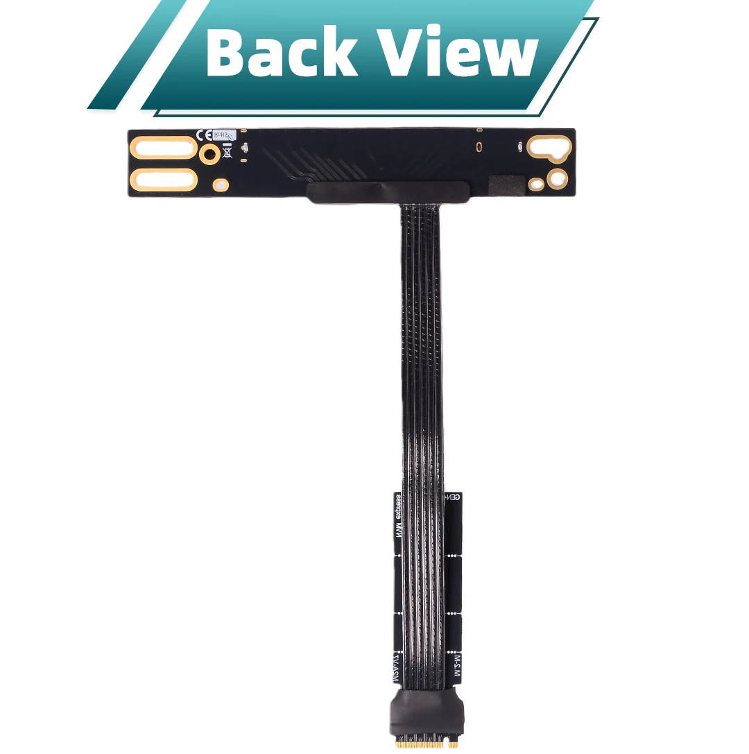 M.2 NVME zu PCIe X16 90 Grad PCI-E 16X M2 M-Key Schlüssel M SSD Riser Adapter Kabel + Halterung 4,0 X4 64 Gbit/s Gen4 für GPU High Speed