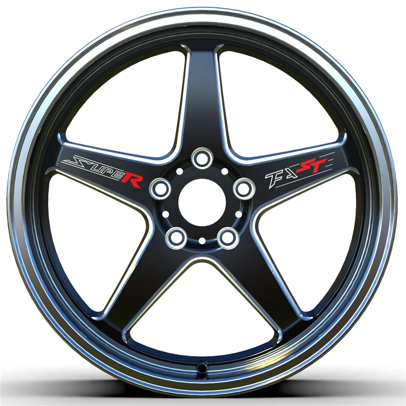

KS006 Popular Design Aftermarket 5X112 5X114.3 18 Inch Black Five Spoke Alloy Wheels for Cars