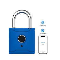 Waterproof Travel Portable Security TTlock App Keyless Biometric Padlock With Fingerprint Reader