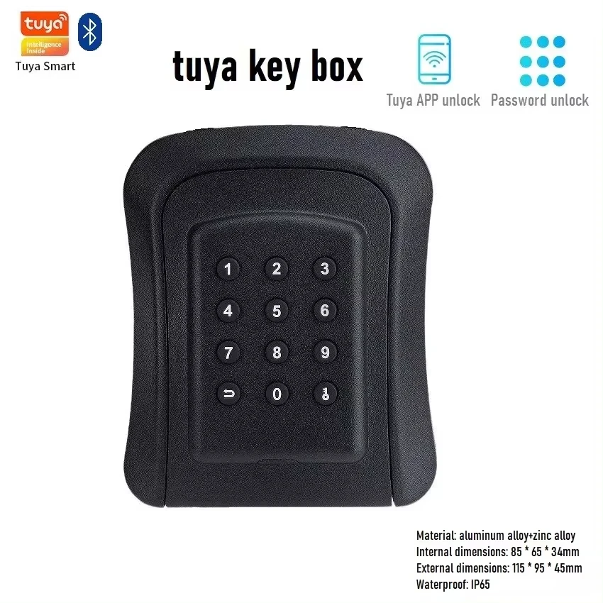 Tuya/TTlock Smart Password Lock Box Homestay Large Capacity Key Box Password APP Unlocking IP65 Waterproof Electronic Lock Box