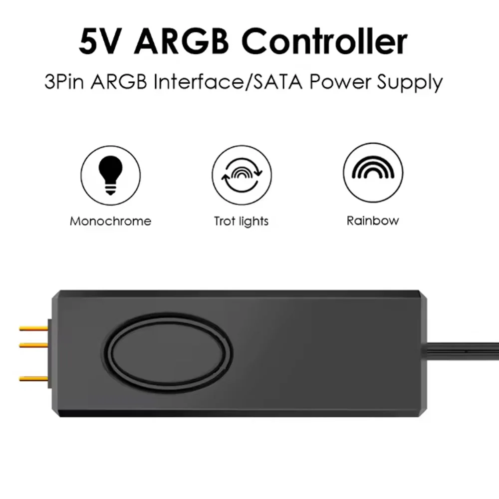 ARGB Controller SATA Pin Power Supply ARGB Controller for 3Pin 5V Case LED Lighting Desktop Computer