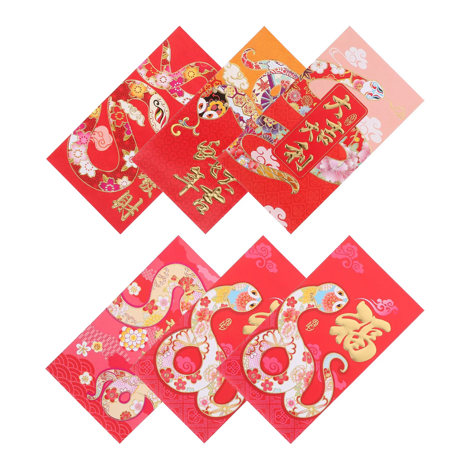 

30Pcs Year of The Snake Red Envelopes Cartoon Design Chinese New Year Money Packets Spring Festival Wedding Lucky Red Packets