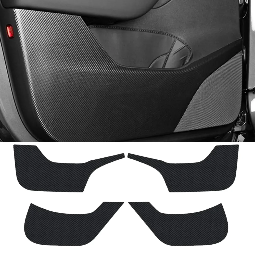 

4pcs Car Door Non-Kick Pad Sticker Trim For Tesla Model Y Juniper 2025-2026 Car Door Anti Kick Pad Protection Cover Trim