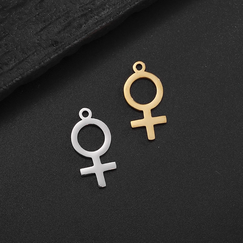 5pcs/lot Stainless Steel Venus Symbol  charm for Women Girls Charm Statement Female Symbol Feminist Lesbian Pride Jewelry