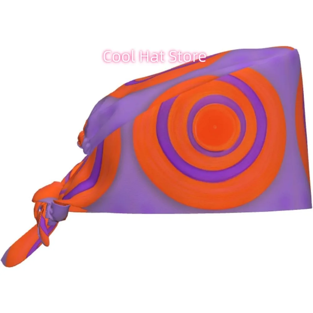 

Cleaning Working Cap Orange Circle Centre Prints Chef Hat for Women & Men, Adjustable, Breathable