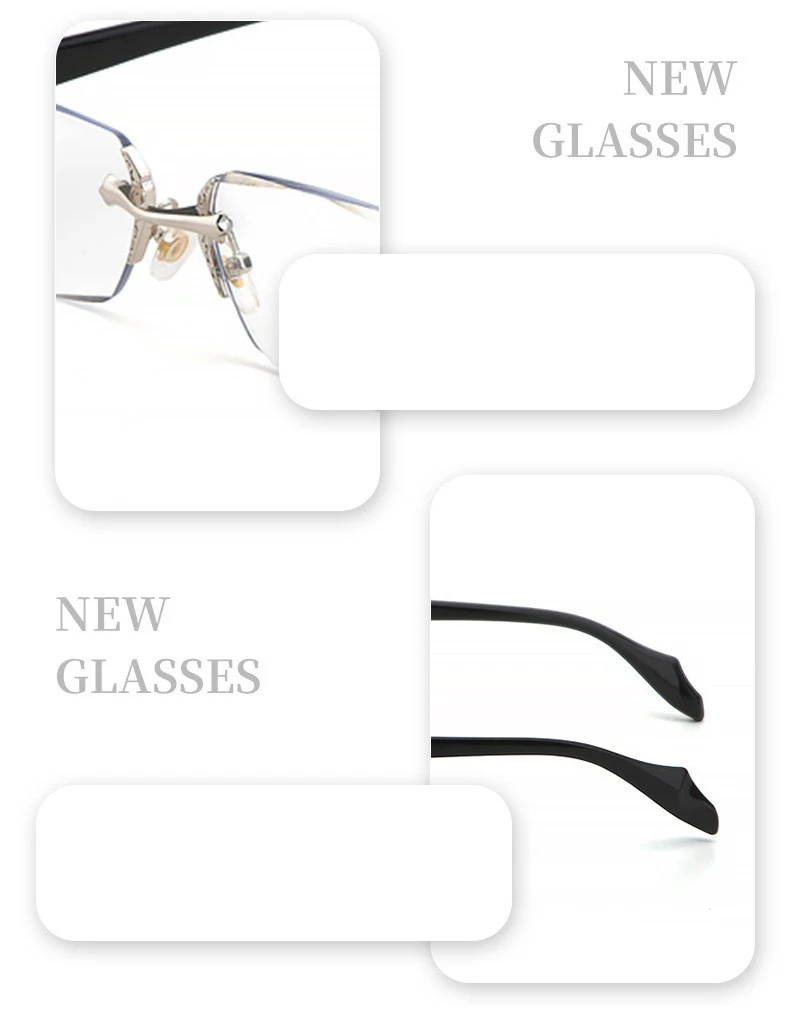2024 Retro Rahmenlose Ultra Licht Frauen Männer Lesebrille Blockieren Blau Licht Computer Presbyopie Brillen Brillen + 1,0.. + 4,0 – Detail 6