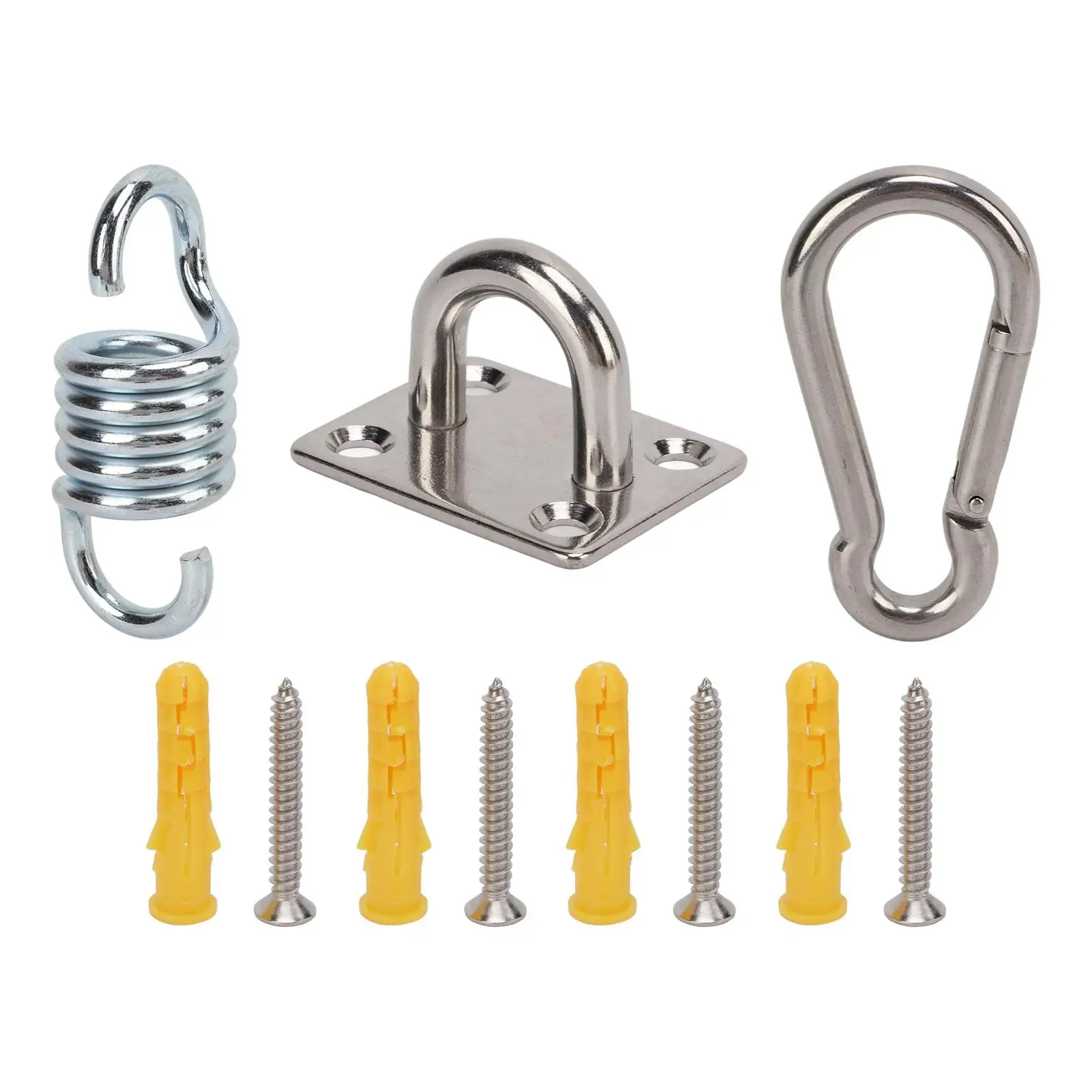 Stainless Steel Suspension Hook Kit - 551lb Capacity Ceiling Hanger for yoga Hammocks & Swings