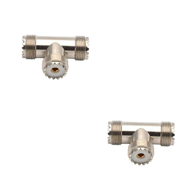 1PC SL16 UHF SO239 Female Triple Type 3Way Splitter Connector S0239 UHF Female To Double Female Type T Adapter 25UB