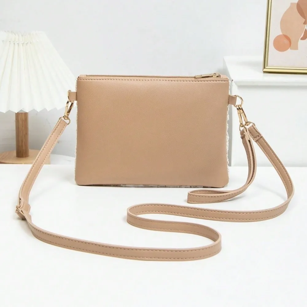 New Bohemian Style Hollow Woven Bag Zipper Clousure Rectangular Crossbody Bag PU Leather Boho Beach Bag Vacation Outfits