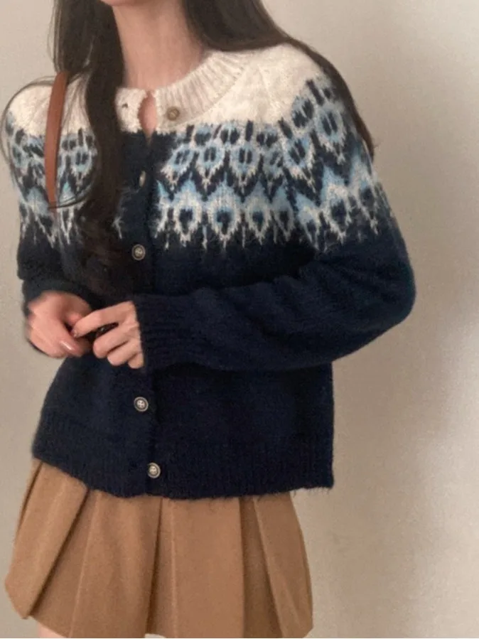 

Feilao Island Sweater Autumn Winter Open Cardigan Outerwear Early Autumn Women's Faion Innerwear Can Be Worn as an Outerwea...