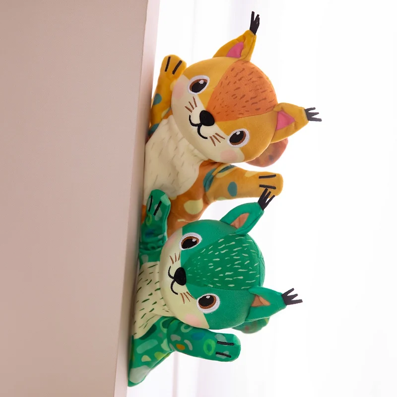 Squirrel Plush Stuffed Toys Cartoon Squirrel Puzzle Puppet Performance Prop Kids Birthday Gifts