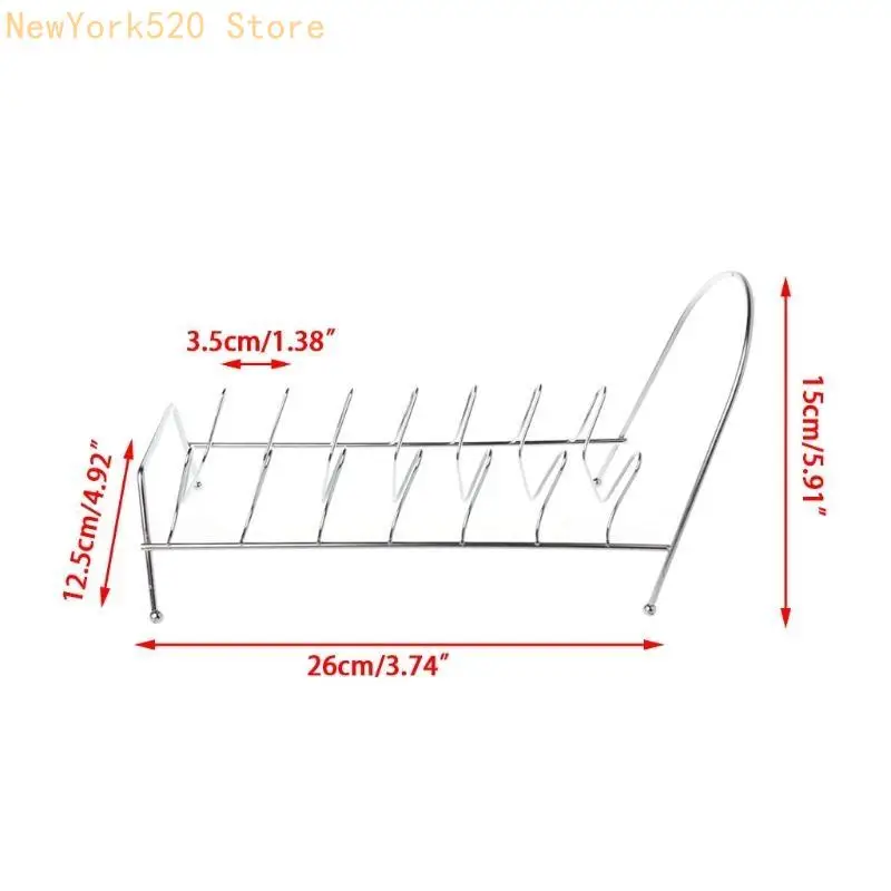 Plate 8 Slots Chrome Plated Dish Racks Countertop Drying Stand N84C