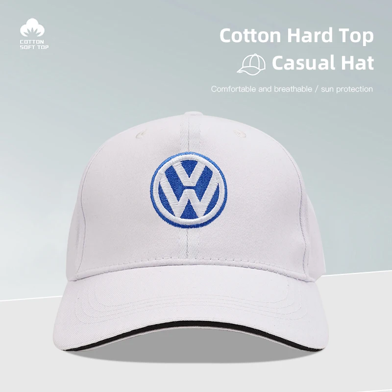 For Volkswagen VW Car Emblem Embroidery Snapback Baseball Cap Spring And Autumn Outdoor Adjustable Casual Hats Sunscreen Hat