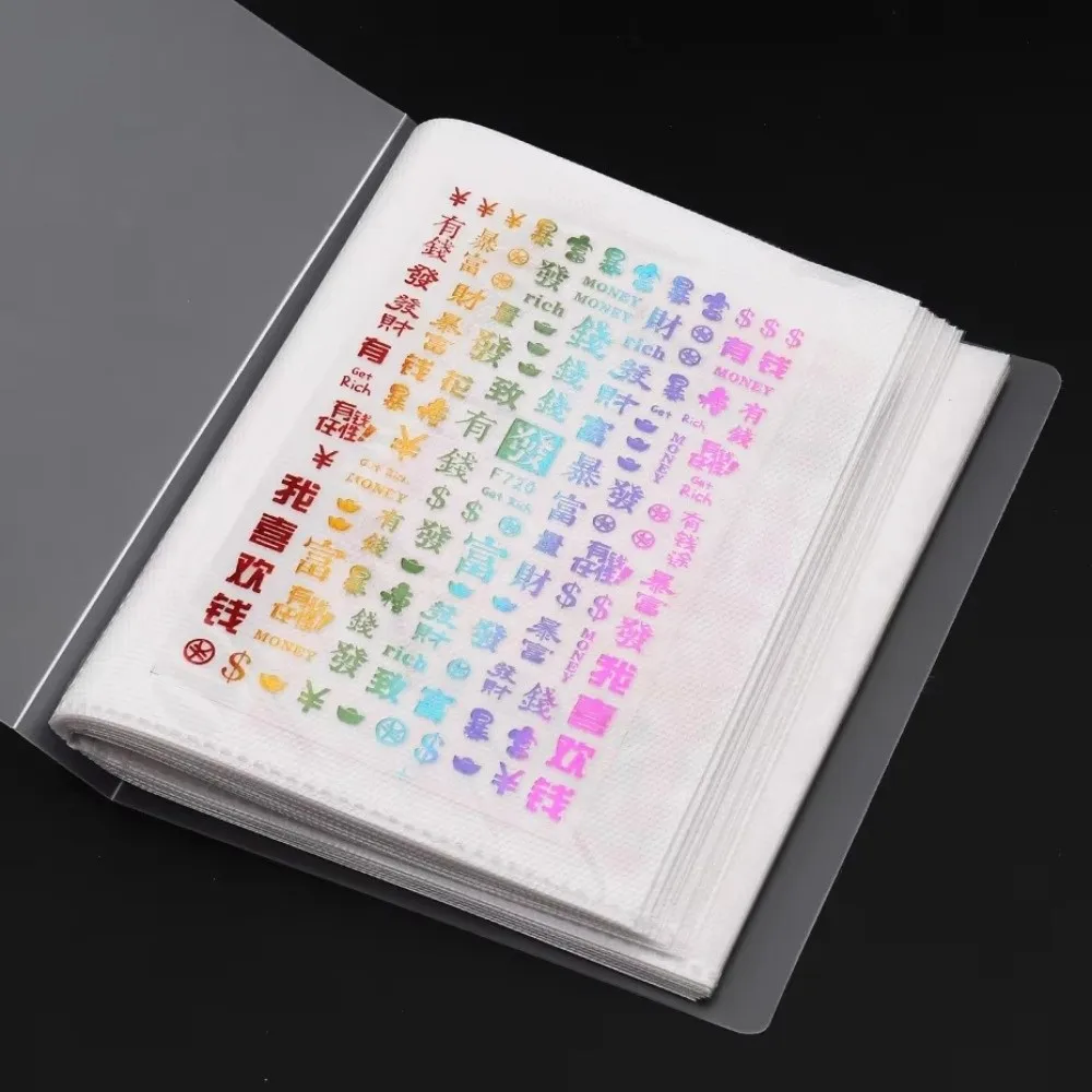 Solid Transparent Sticker Storage Book Blank Page Design 40/80 Slots Nail Tips Exhibition Photo Album Empty Album Large Capacity