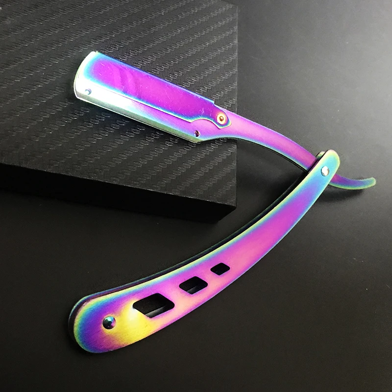 Multicolor Professional Manual Shaver Straight Edge Stainless Steel Sharp Barber Razor Folding Shaving Beard Cutter Wholesale