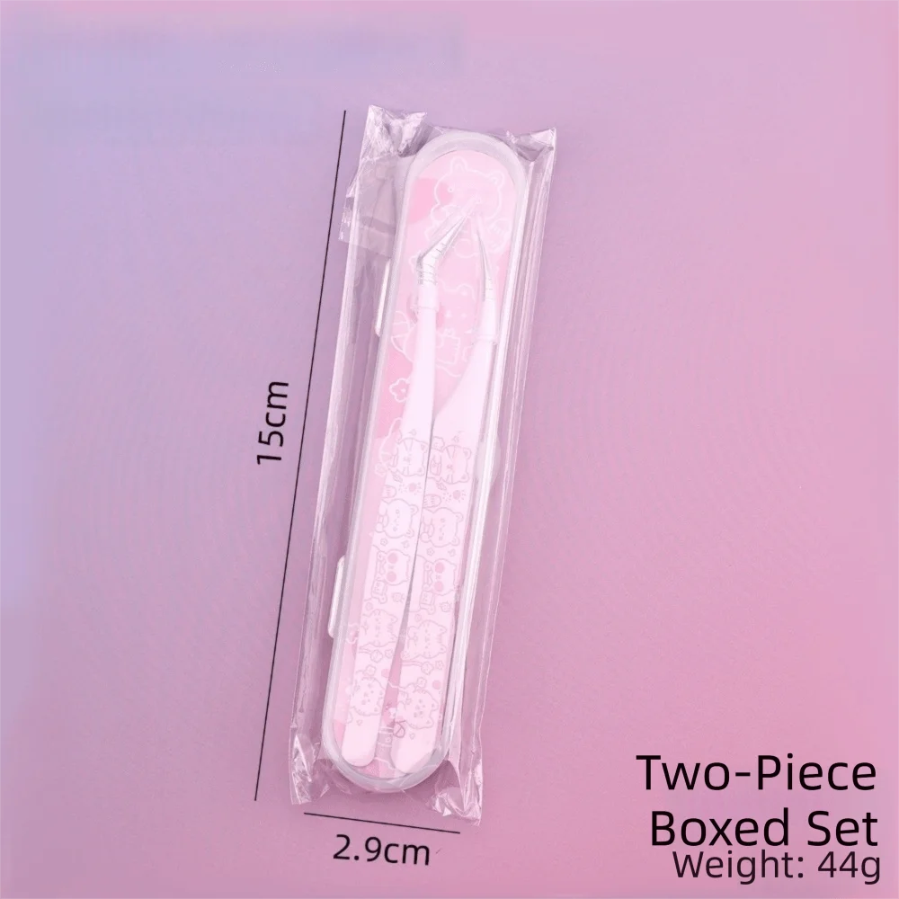 Cartoon False Eyelash Tweezers Thickened Stainless Steel Fake Eyelash Grafting Tools Rust Proof Without Deformation