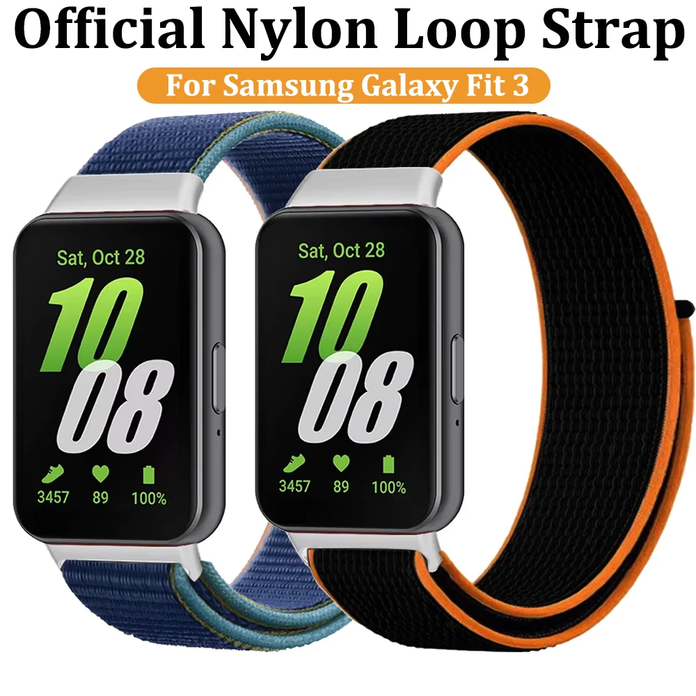 Official Nylon Loop Strap For Samsung Galaxy Fit 3 Smartwatch Breathable Bracelet Wristband For Samsung Galaxy Fit 3 Accessories
