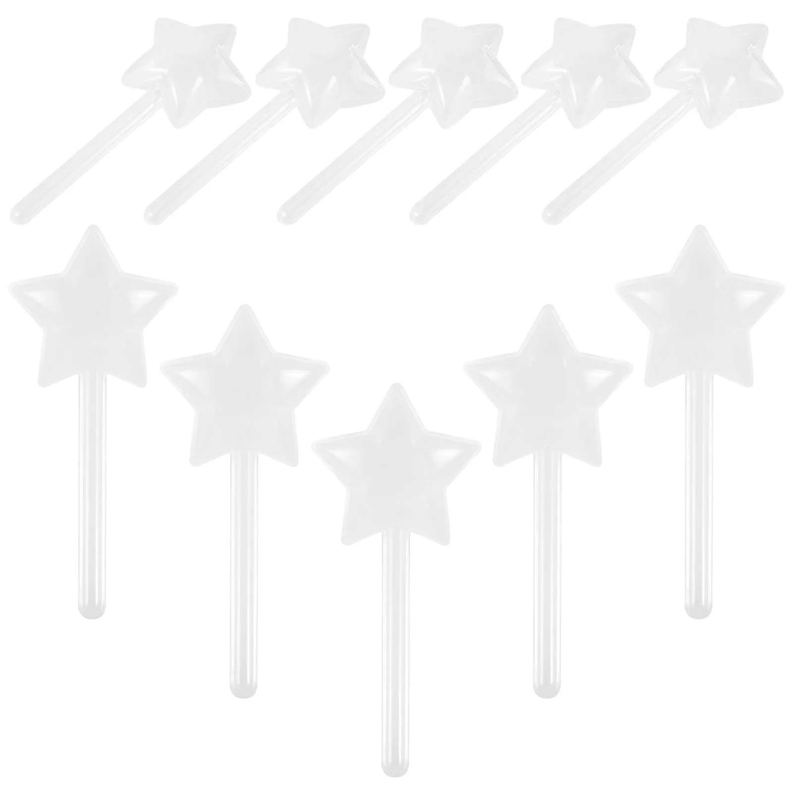 

10pcs Candy Boxes Star Shape Transparent Fairy Wand Design Multi-Function Treat Storage Box For Party Wedding Christmas Festival