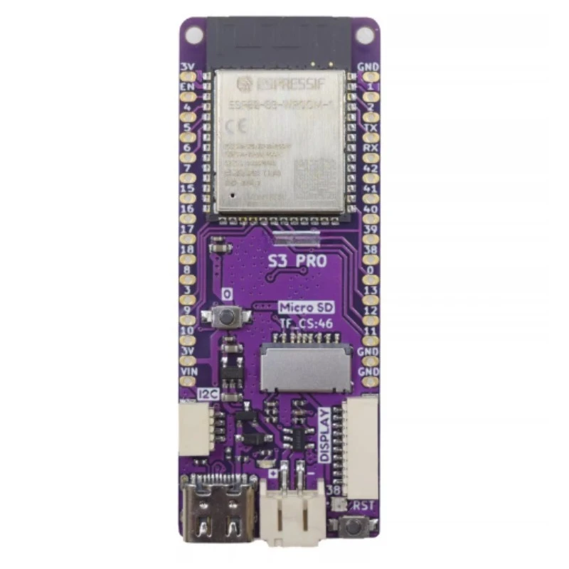 For LOLIN S3 Pro V1.0.0 ESP32-S3 IOT Board 16MB FLASH 8MB PSRAM WIFI BLE I2C TF Display - MicroPython Arduino Compatible
