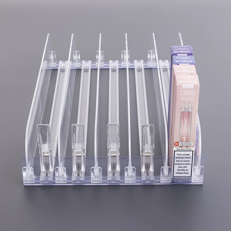 Supermarket Nail Polish Display Rack Acrylic Shelf Management System Retail Shelf Pusher 19mm Cosmetic Slim Holder Organizer