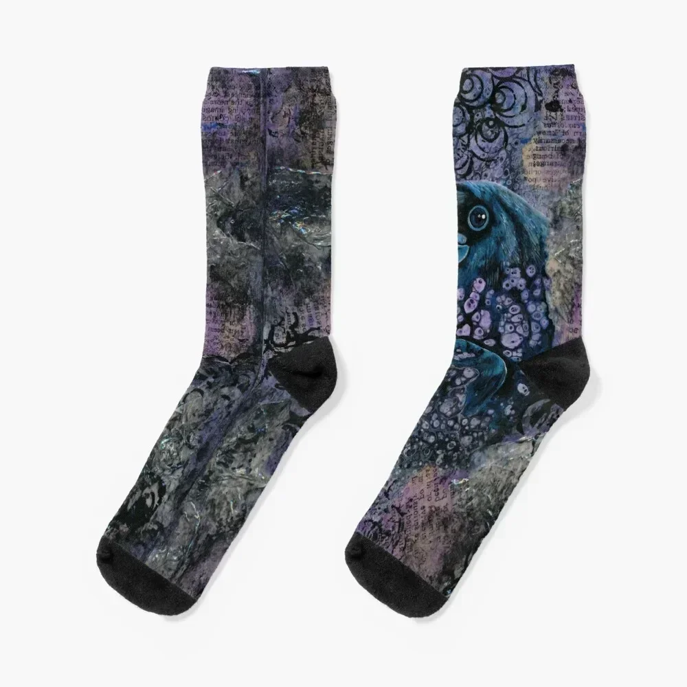 Raven Socks anti-slip valentine gift ideas Men's happy Men Socks Women's