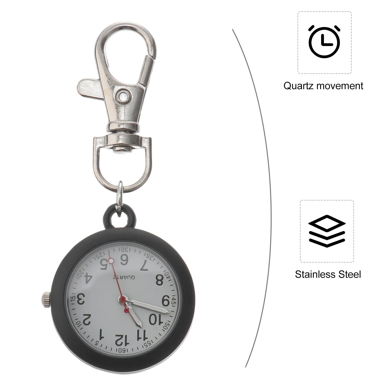 

1Pcs Nurse Fob Watch Stainless Steel Vintage Pocket Watch Pendant Hanging Metal Timepiece for Medical Staff Gift Simple