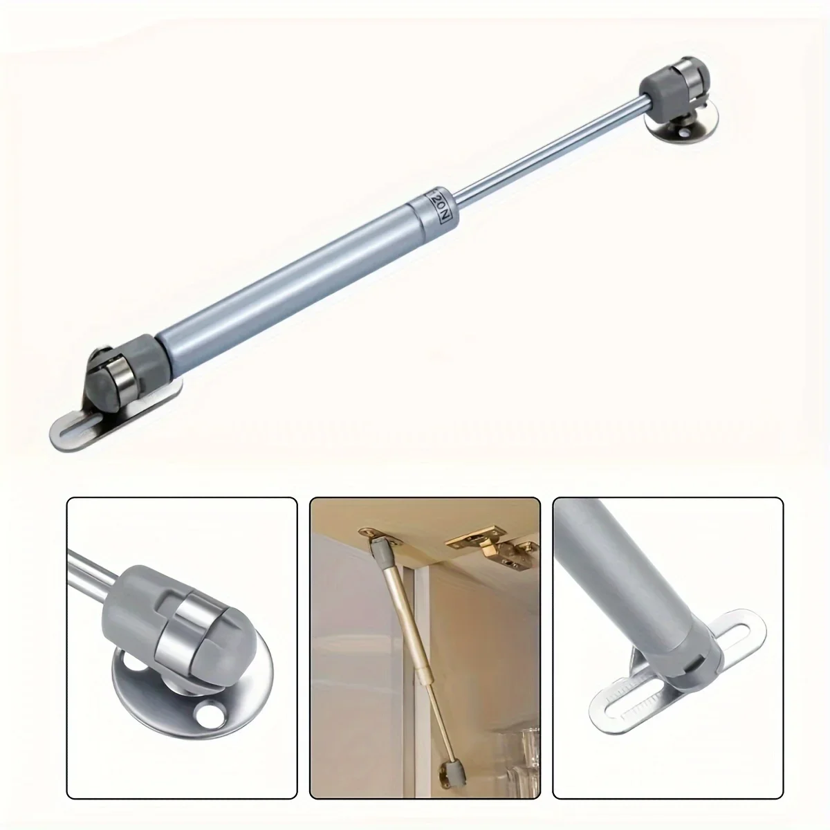 2PCS Heavy-Duty Cabinet Door Hinges 80-200N Adjustable Gas Spring Support Smooth Lift-Up Stay Hinges for Kitchen Cabinets