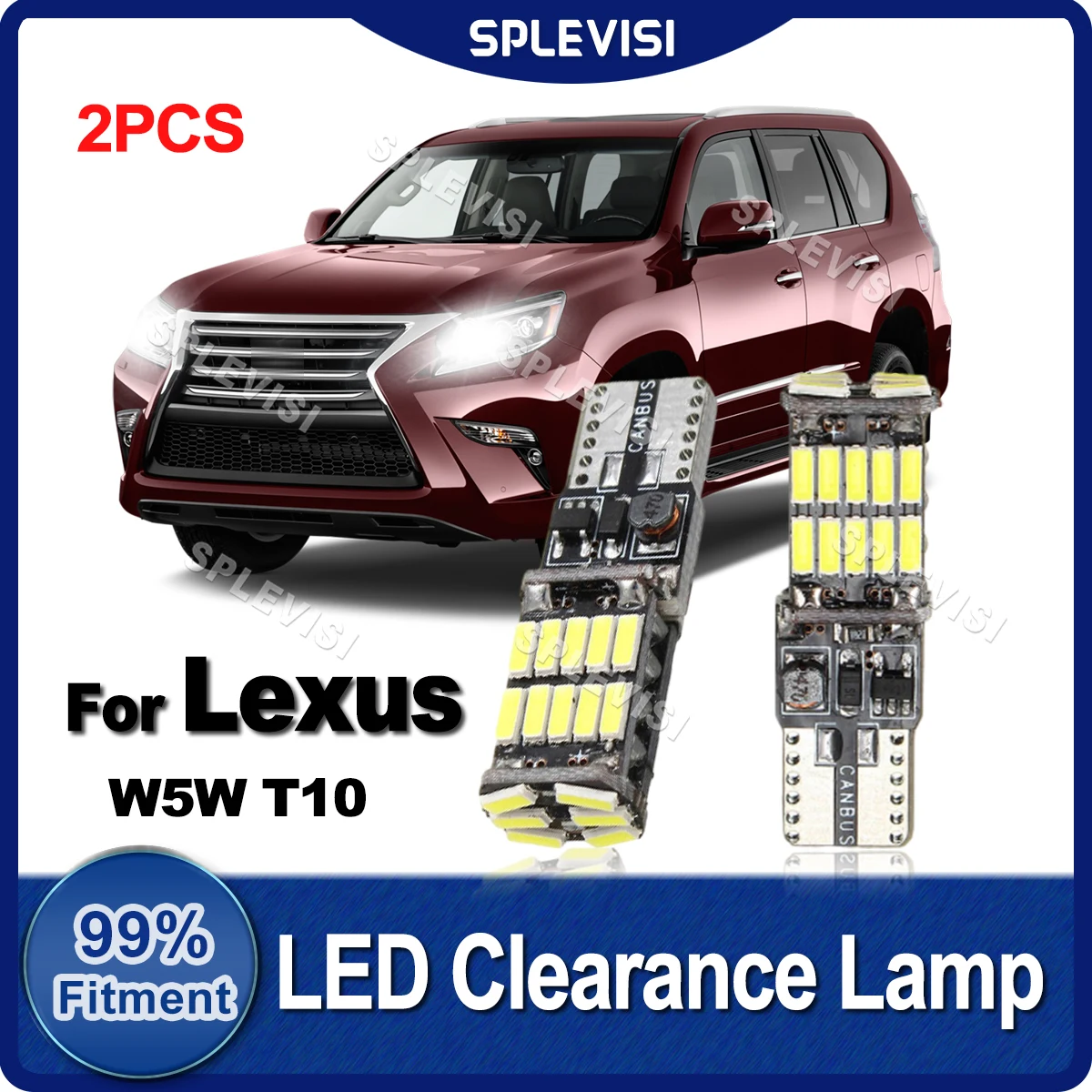 

2x T10 W5W Pure White LED Clearance Lamp Bulbs For Lexus SC430 ES300 330 350 IS200 250 300 350 LS430 460 GX460 470 RX300 330 350