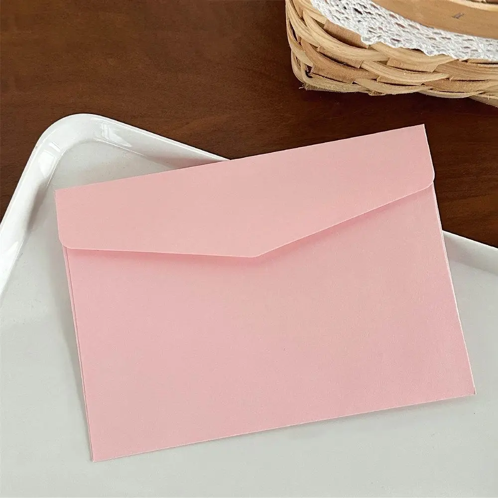 5 Pcs Office Supplies Kawaii Macaron Envelopes DIY Colorful Invitation Cards Macaron Color Blank Greeting Cards Wedding