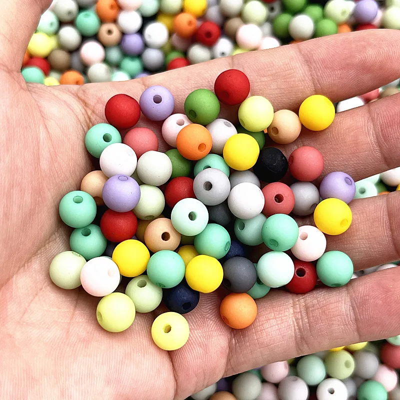 New 4mm/6mm/8mm Round Acrylic Matte Beads Loose Spacer Beads for Jewelry Making DIY Handmade Bracelets Accessory